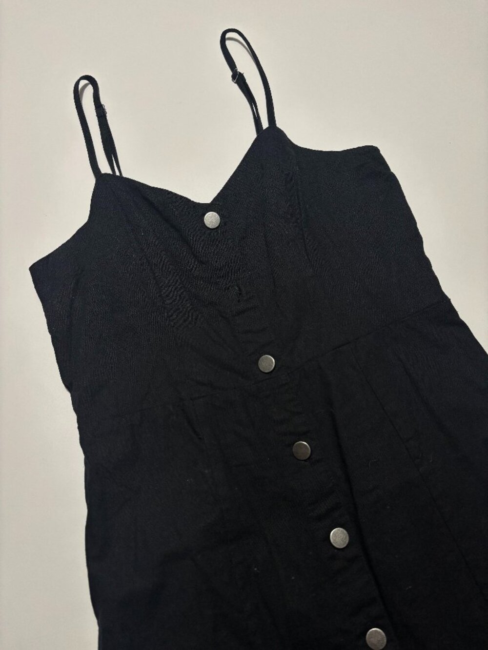 Sequin Hearts Black Linen & Cotton Sundress